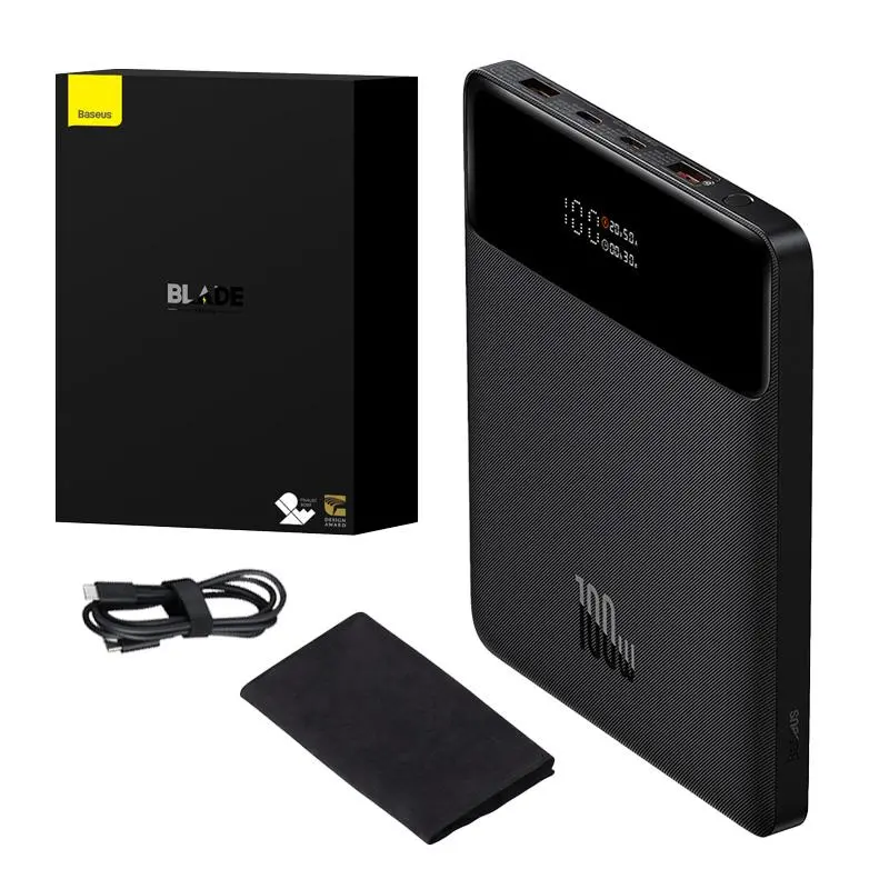 Powerbank Baseus PPBL000201 Blade 20000mAh, 2xUSB, 2xUSB-C, 100W Czarny