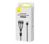 Kabel Baseus StarSpeed USB do M+L+C 3,5A 0,6m Czarny