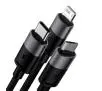Kabel Baseus StarSpeed USB do M+L+C 3,5A 0,6m Czarny