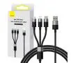 Kabel Baseus StarSpeed USB do M+L+C 3,5A 0,6m Czarny