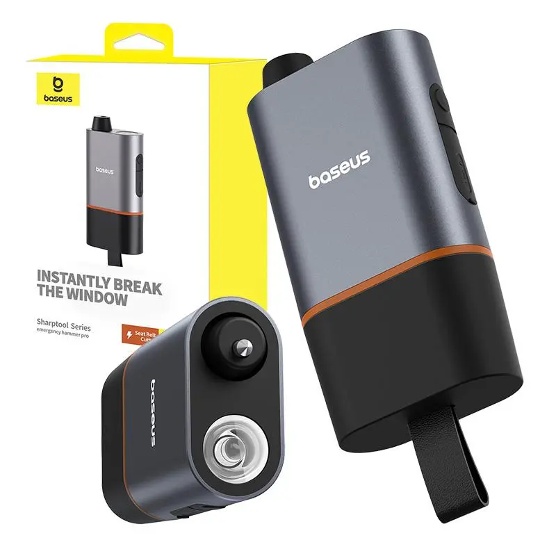 Akcesorium samochodowe Baseus C10934401111-00 Sharptool 3w1 Młotek bezpieczeństwa do szyb + Latarka + Nóż do pasów