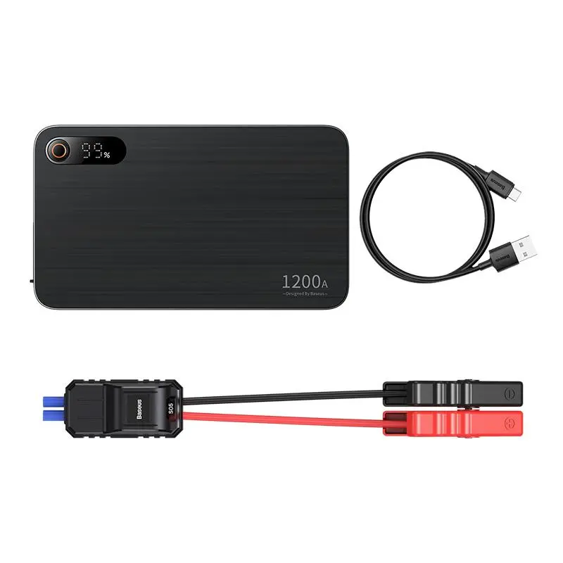 Powerbank Baseus C00245700111-00 Jump Starter Super Energy Pro+ 12V 12000mAh 1200A 6.0L 2.5L Czarny
