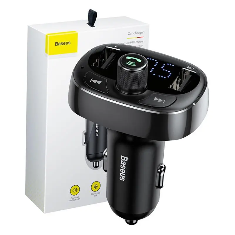 Transmiter FM Baseus CCMT000301 T-typed S-09 Bluetooth , 2x USB
