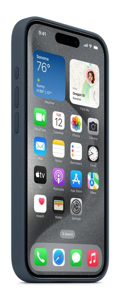 Etui Apple silikonowe z MagSafe do iPhone 15 Pro Sztormowy błękit