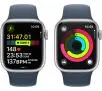 Apple Watch Series 9 GPS + Cellular koperta 41mm z aluminium Srebrny pasek sportowy Niebieski