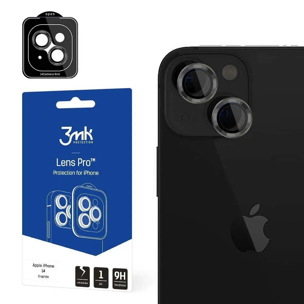 Szkło hartowane 3mk Lens Protection Pro Graphite do iPhone 15