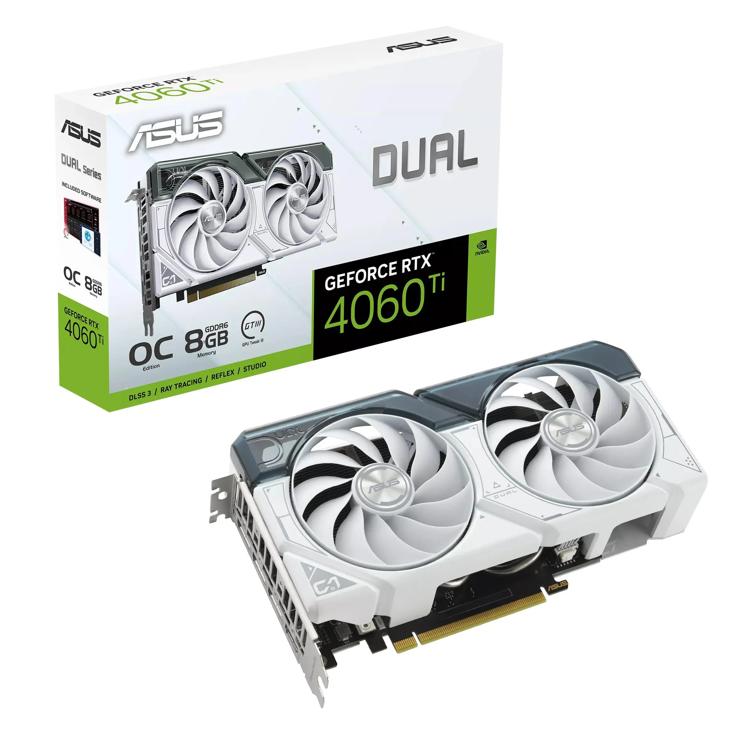 Karta graficzna ASUS Dual GeForce RTX 4060Ti White OC Edition 8GB GDDR6 128bit DLSS 3