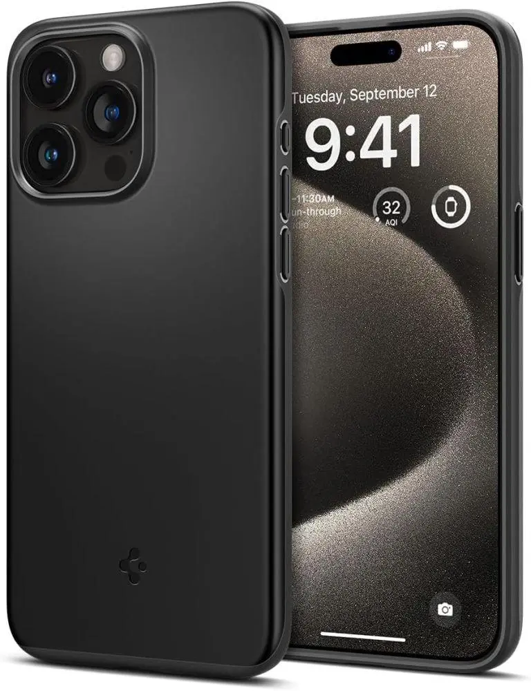 Etui Spigen Thin Fit do iPhone 15 Pro Max Czarny