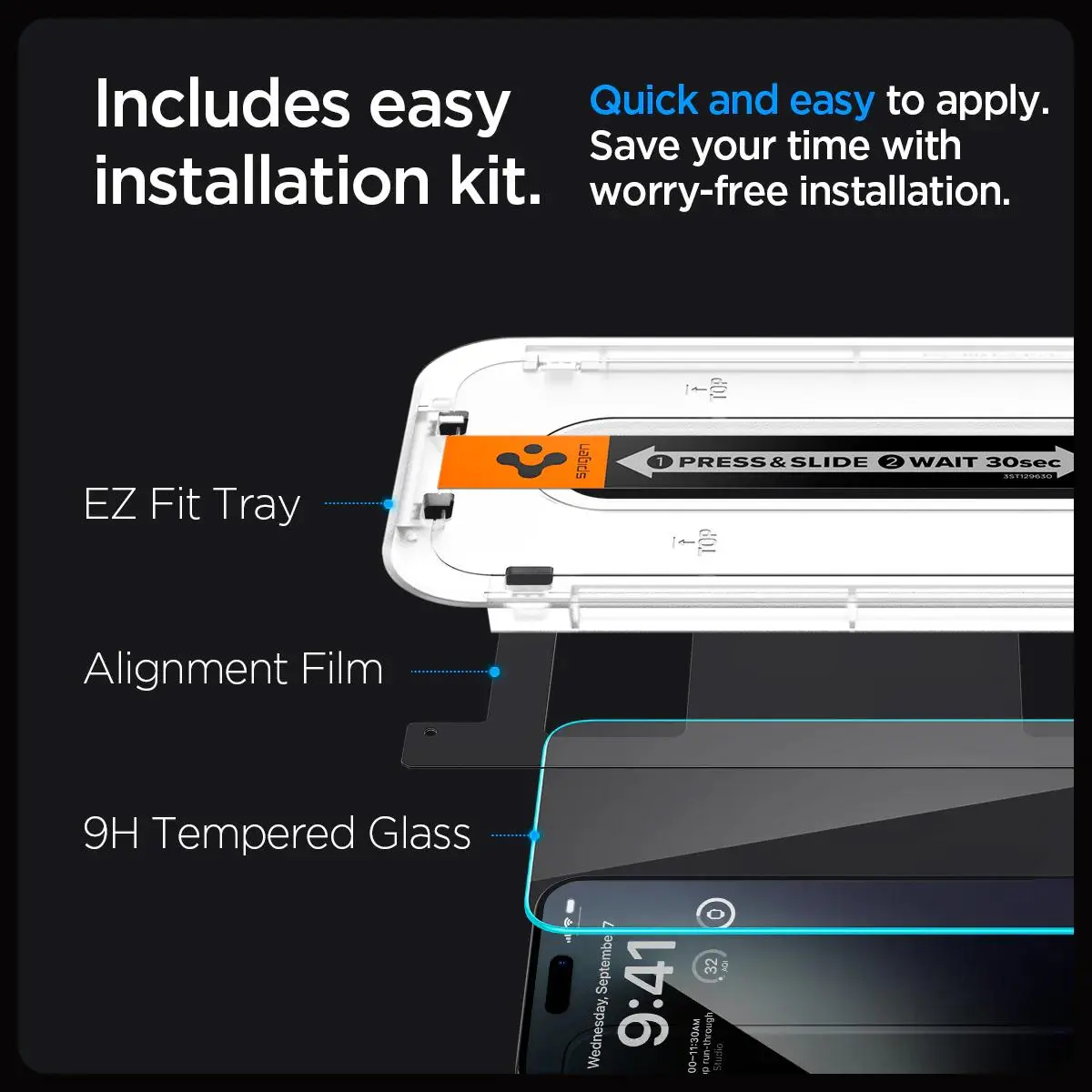 Szkło hartowane Spigen z aplikatorem Glas.tR EZ Fit do iPhone 15 Pro Max - 2 pack