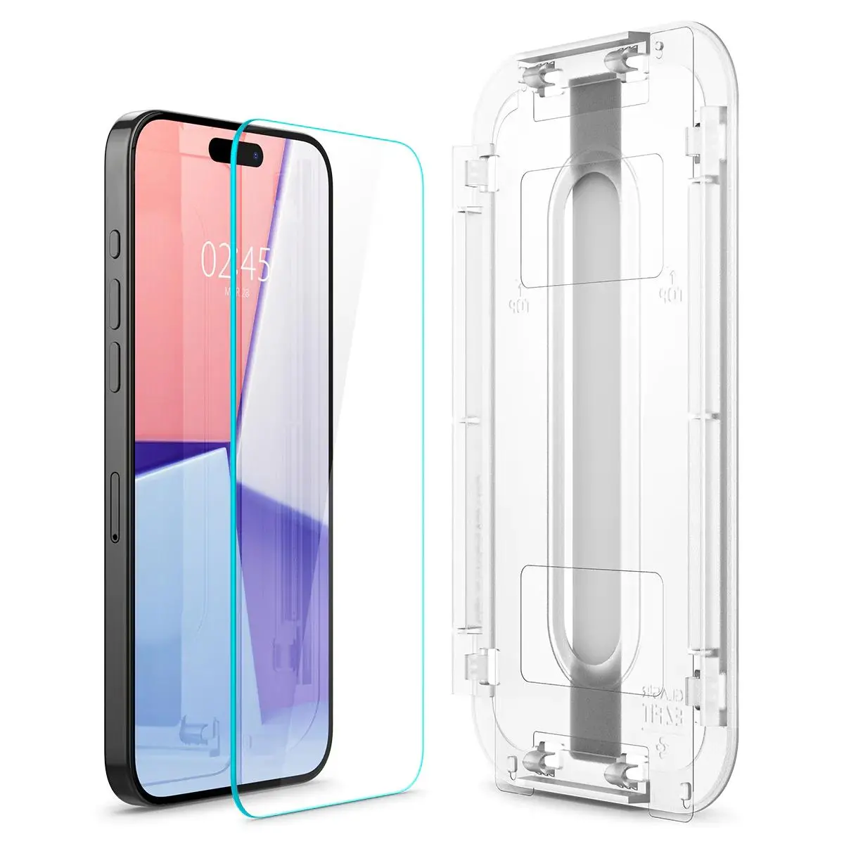 Szkło hartowane Spigen z aplikatorem Glas.tR EZ Fit do iPhone 15 Pro Max - 2 pack