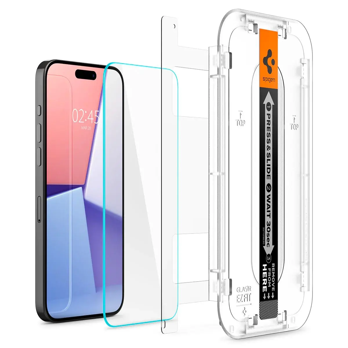 Szkło hartowane Spigen z aplikatorem Glas.tR EZ Fit do iPhone 15 Pro Max - 2 pack