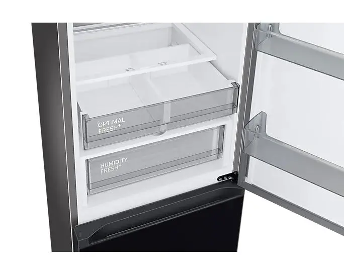 Lodówka Samsung Bespoke RB34C7B5D22 Pełny No Frost 185,3cm Szuflada z kontrolą wilgotności Zdalne sterowanie Czarne szkło