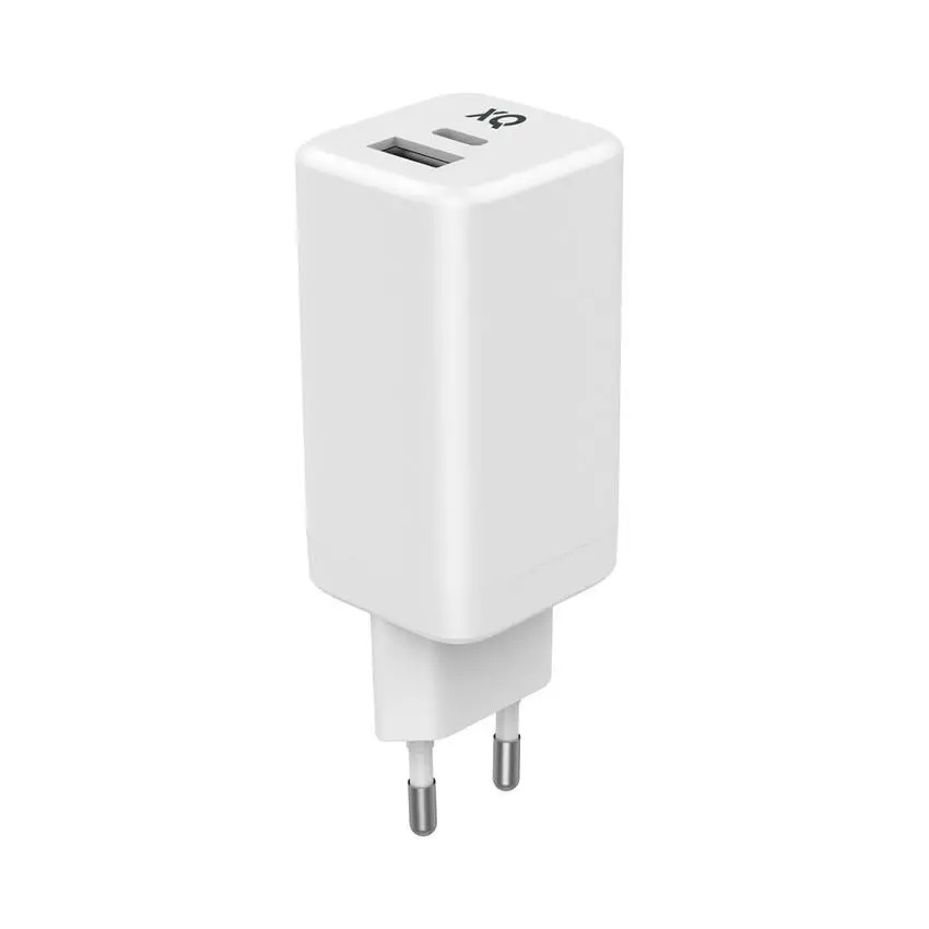 Ładowarka sieciowa Xqisit dual USB C - A - 65W Power Delivery GaN + kabel 2m