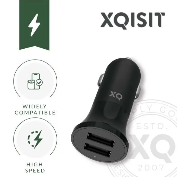Ładowarka samochodowa Xqisit 2x USB-A 4,8 A Czarny