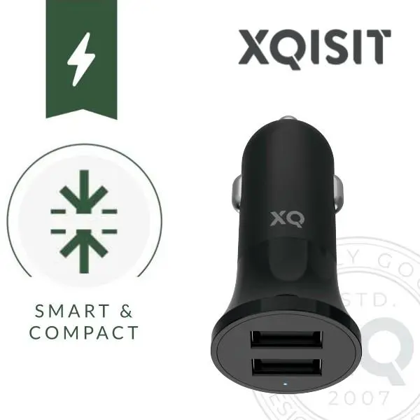 Ładowarka samochodowa Xqisit 2x USB-A 4,8 A Czarny