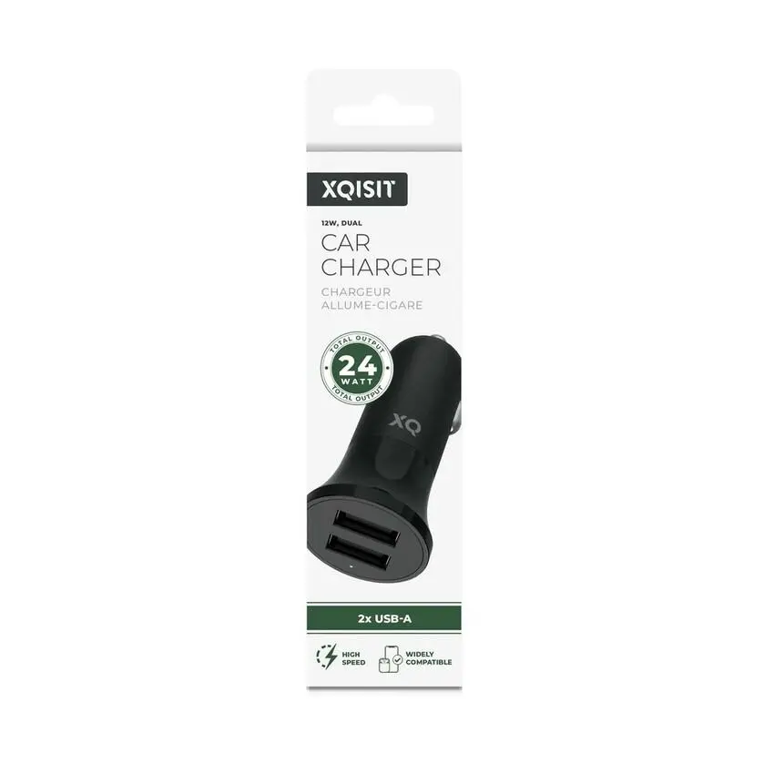 Ładowarka samochodowa Xqisit 2x USB-A 4,8 A Czarny