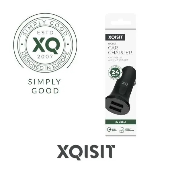 Ładowarka samochodowa Xqisit 2x USB-A 4,8 A Czarny