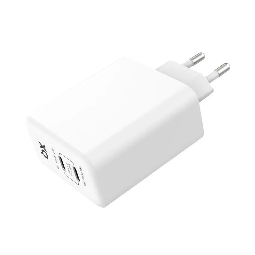 Ładowarka sieciowa Xqisit dual USB C - 67W Power Delivery 3.0 GaN Biały