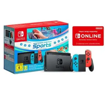 Konsola Nintendo Switch Joy-Con v2 Czerwono-niebieski + NS Online 90 dni + Switch Sports