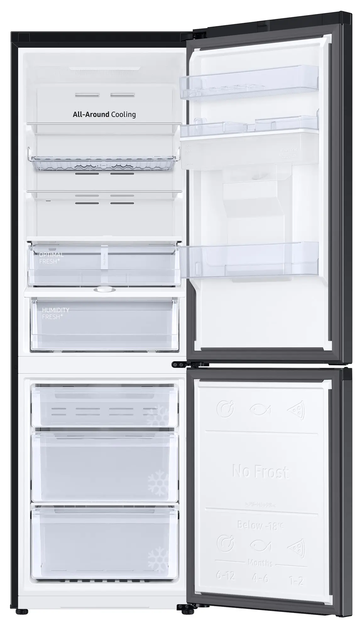 Lodówka Samsung RB34C635EBN Pełny No Frost 185,3cm Dystrybutor wody Zdalne sterowanie Czarny