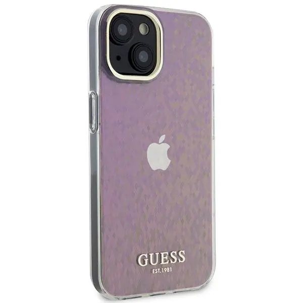 Etui Guess IML Faceted Mirror Disco Iridescent GUHCP15SHDECMP do iPhone 15 Różowy