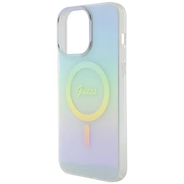 Etui Guess IML Iridescent MagSafe GUHMP15LHITSQ do iPhone 15 Pro turkusowy
