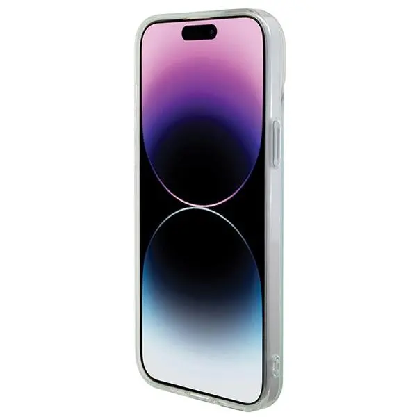 Etui Guess IML Iridescent MagSafe GUHMP15LHITSQ do iPhone 15 Pro turkusowy