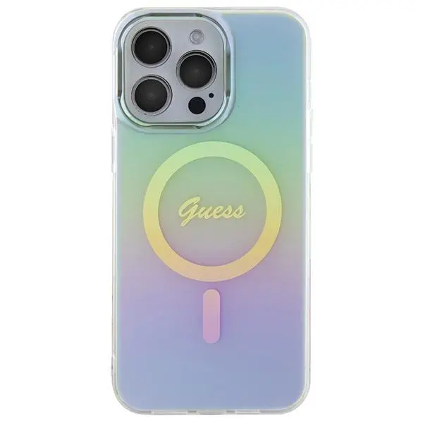 Etui Guess IML Iridescent MagSafe GUHMP15LHITSQ do iPhone 15 Pro turkusowy