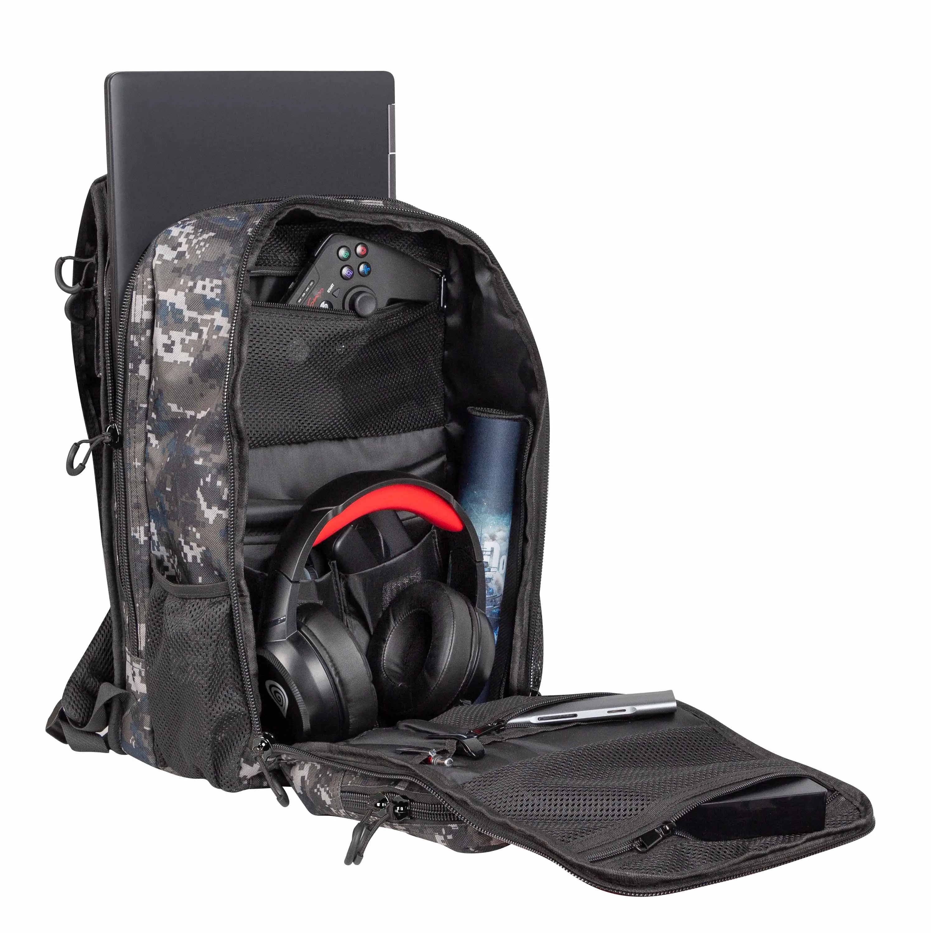 Plecak na laptopa Genesis Pallad 450 Camo Lite 15,6" Czarno-zielony