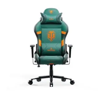 Fotel Diablo Chairs X-One 2.0 World of Tanks Gamingowy do 160kg Skóra ECO Tkanina Zielono-pomarańczowy