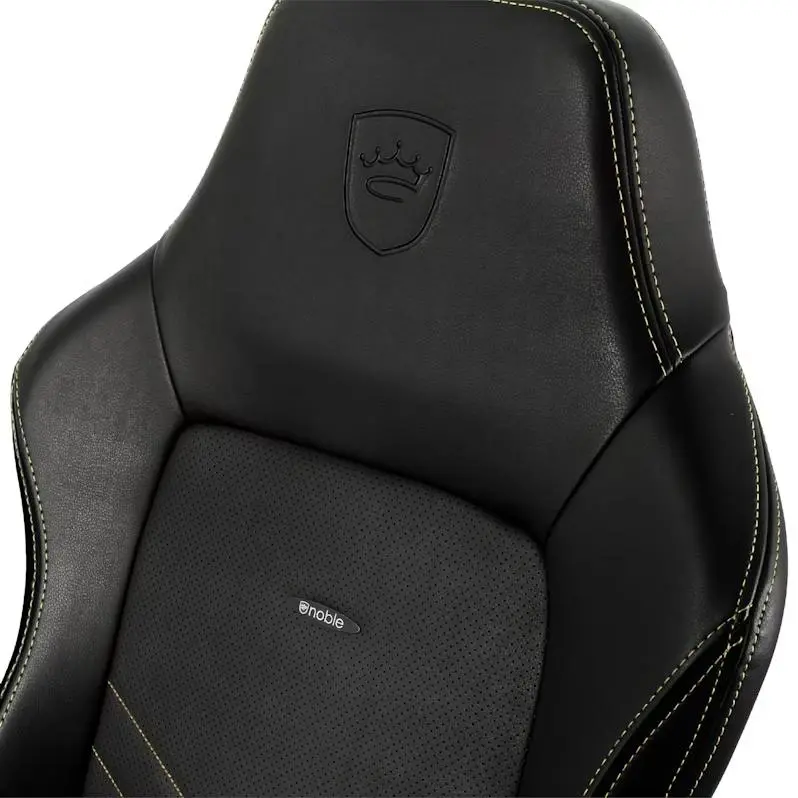 Fotel Noblechairs HERO Black Gold Gamingowy do 150kg Skóra ECO Czarno-złoty