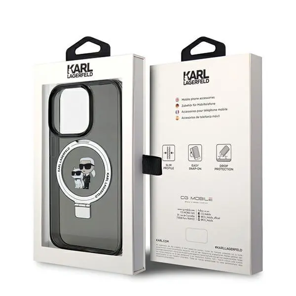 Etui Karl Lagerfeld Ring Stand Karl&Choupettte MagSafe KLHMP13XHMRSKCK do iPhone 13 Pro Max Czarny
