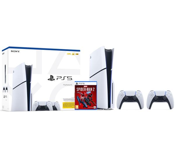 Konsola Sony PlayStation 5 D Chassis (PS5) 1TB z napędem + dodatkowy pad (biały) + Marvel’s Spider-Man 2