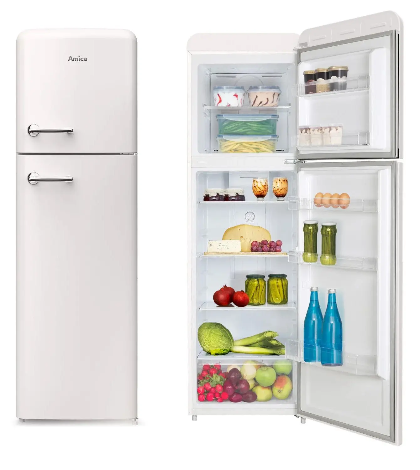 Lodówka Amica Retro FD280.3FW(E) Pełny No Frost 176,5cm Biały