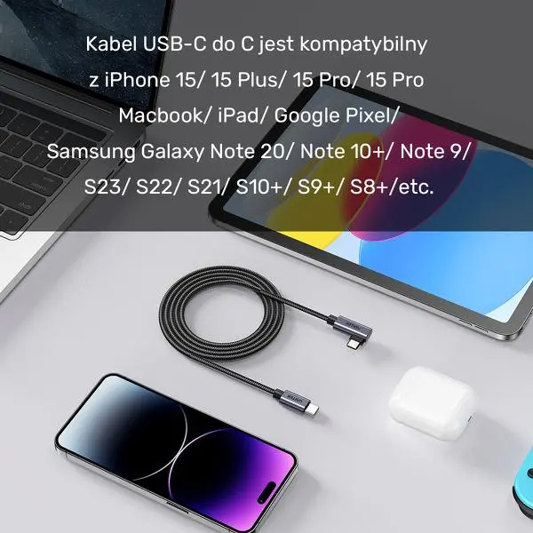 Kabel Unitek USB-C Power Delivery 100W 3m Szary