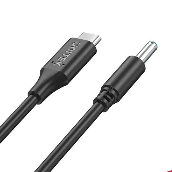 Kabel zasilający Unitek C14117BK do laptopa HP 65W USB-C - DC 4,5 mm 1,8m Czarny