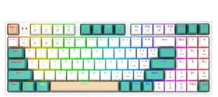 Klawiatura mechaniczna Redragon K643 Pro Red Switch biało-zielony Biały