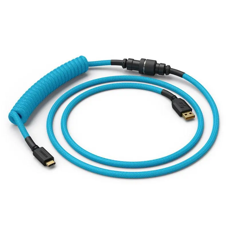 Kabel USB Glorious PC Gaming Race Coil Cable Electric Blue USB-C - USB-A (GLO-CBL-COIL-EB) Niebieski
