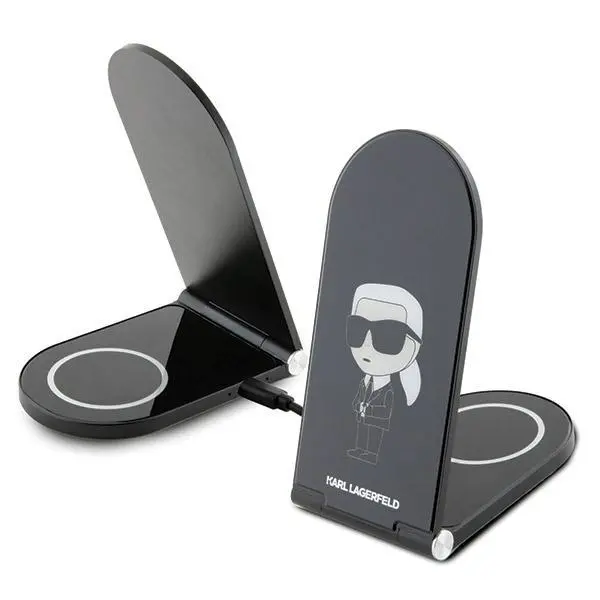 Ładowarka indukcyjna Karl Lagerfeld 2w1 15W Ikonik MagSafe Czarny