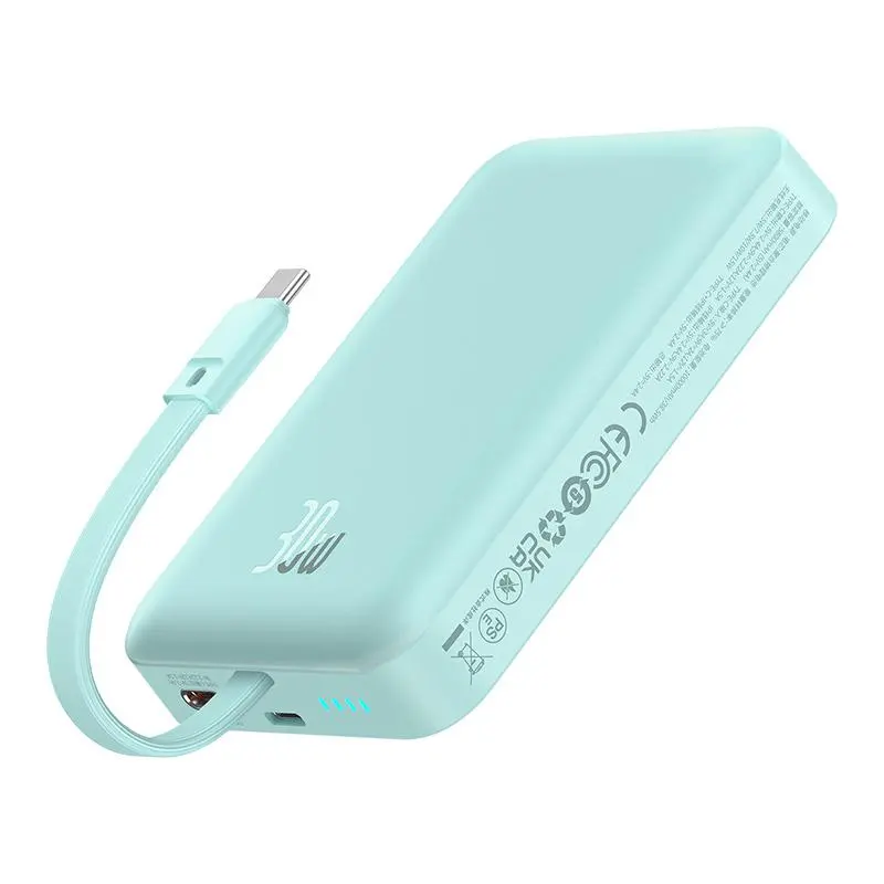 Powerbank Baseus P1002210B333-00 Magnetic Mini 10000mAh 30W MagSafe z kablem USB-C Niebieski