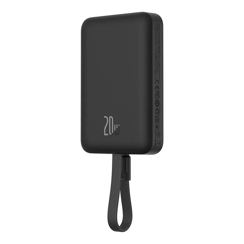 Powerbank Baseus P10022109113-00 Magnetic Mini 10000mAh 20W MagSafe z kablem Lightning Czarny