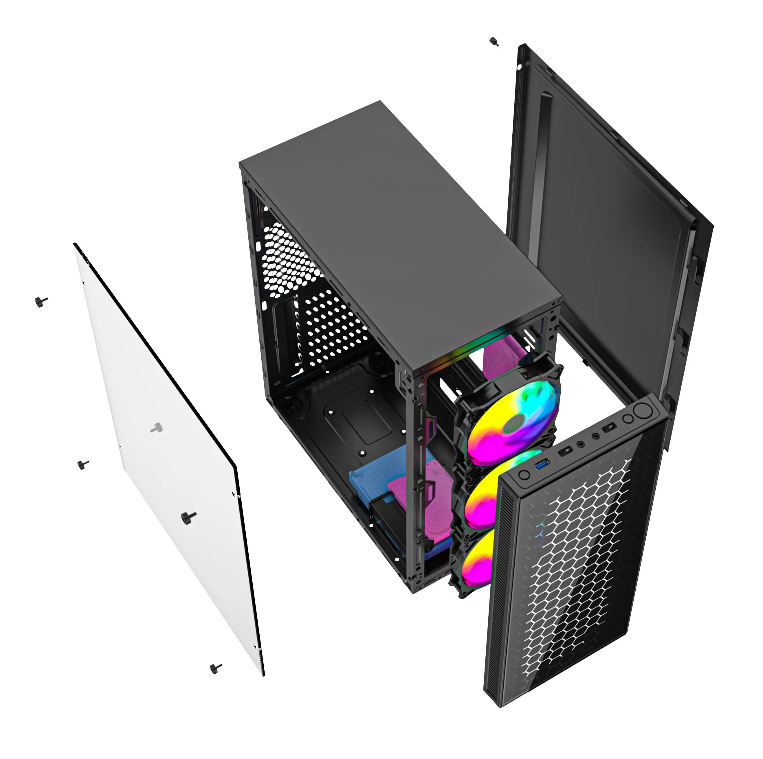 Obudowa Gembird Fornax 500 ARGB Czarny