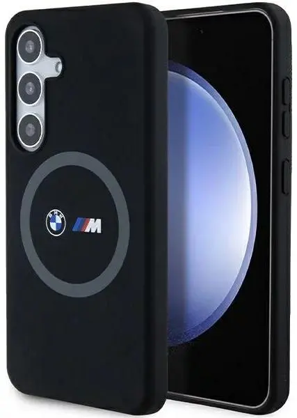 Etui BMW Carbon Tricolor Line MagSafe do Samsung Galaxy S24 Czarny