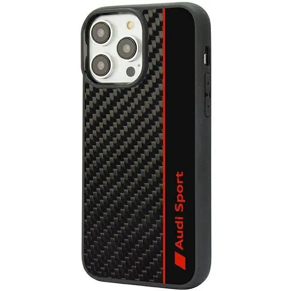 Etui AUDI Carbon fiber Stripe AUS-TPUPCIP14P-R8/D1-BK do iPhone 14 Pro Czarny