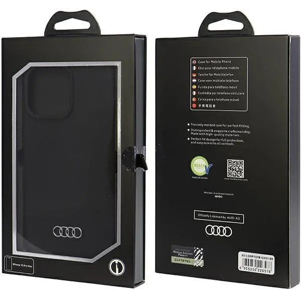 Etui AUDI Silicone Case AU-LSRIP15PM-Q3/D1-BK do iPhone 15 Pro Max Czarny