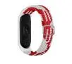 Pasek Beline do Mi Band 3/4 Textile Czerwony-biały