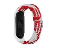 Beline do Mi Band 3/4 Textile Czerwony-biały
