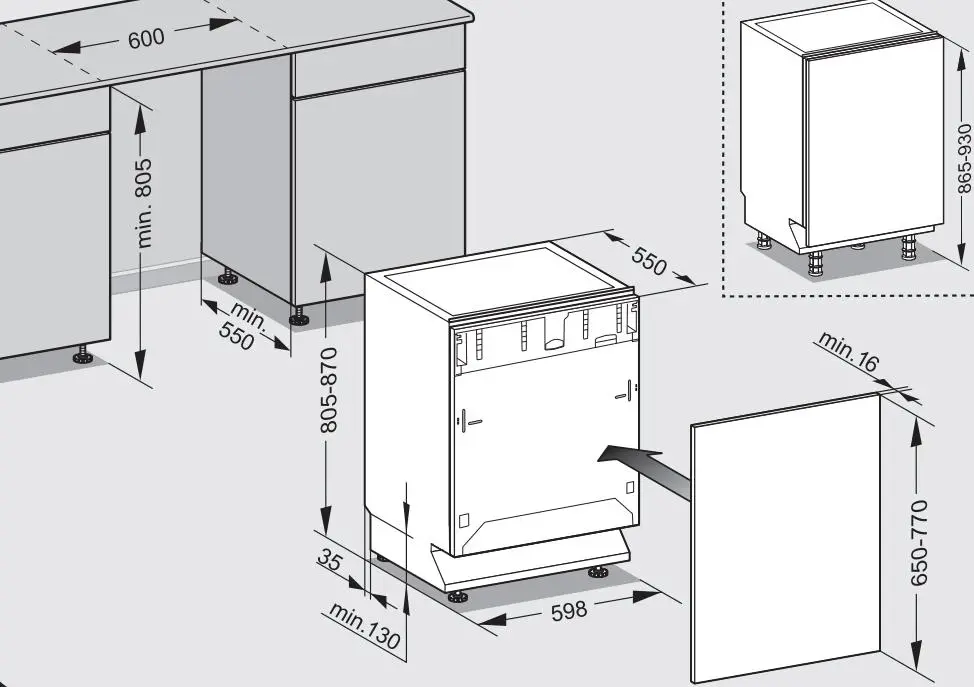 Zmywarka Miele G7260SCVI 59,8cm Automatyczne otwieranie drzwi Szuflada na sztućce