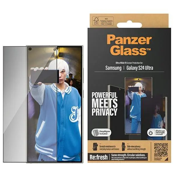 Szkło hartowane PanzerGlass Ultra-Wide Fit Samsung Galaxy 24 Ultra S928 Privacy Screen Protection Easy Aligner Included
