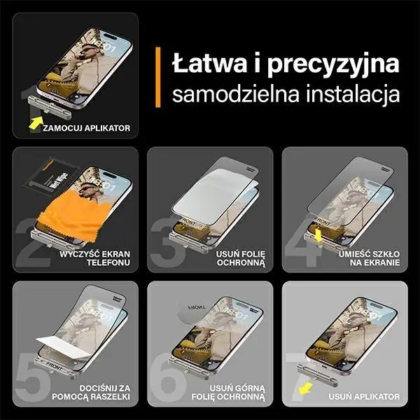 Szkło hybrydowe PanzerGlass Matrix D3O UWF iPhone 15 Ultra-Wide-Fit rPET Screen Protection Easy Aligner Included hybryda
